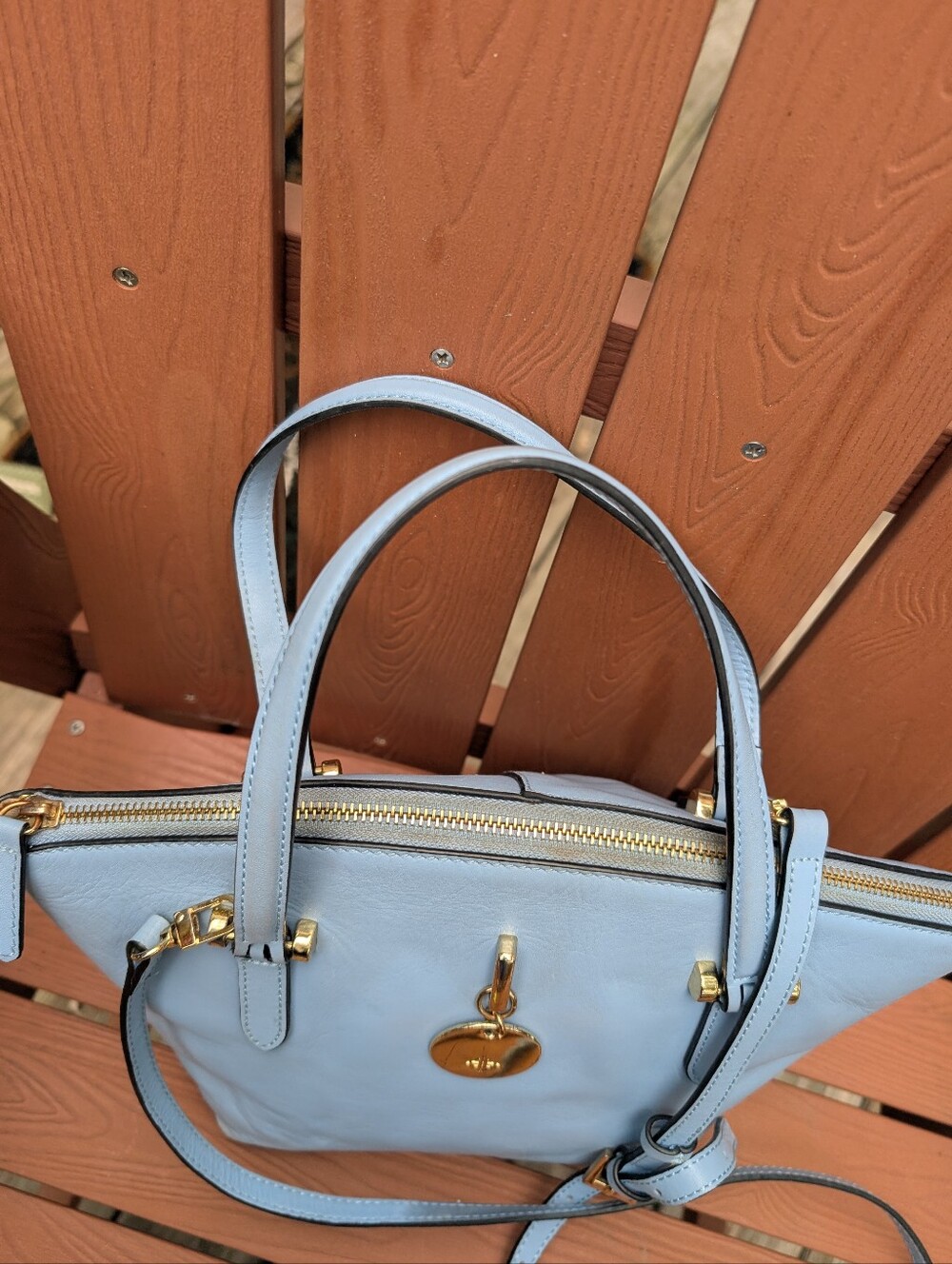 Antonio Melani Leather Crossbody Purse Handbag